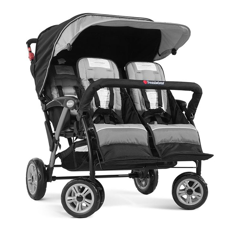 Foundations Quad Sport 4-Passenger Stroller Gray - Main Image