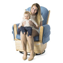Foundations SafeRocker Swivel Rocker Glider - Natural/Blue