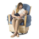 Foundations SafeRocker Swivel Rocker Glider - Natural/Blue