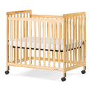 Foundations Safetycraft Fixed-Side Child Care Crib with Adjustable Mattress Board - Slatted-Natural