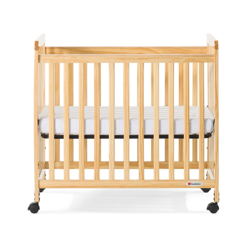 Foundations Safetycraft Fixed-Side Child Care Crib with Adjustable Mattress Board - Slatted-Natural