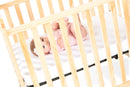 Foundations Safetycraft Fixed-Side Child Care Crib with Adjustable Mattress Board - Slatted-Natural