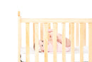 Foundations Safetycraft Fixed-Side Child Care Crib with Adjustable Mattress Board - Slatted-Natural