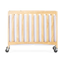 Foundations Travel Sleeper Compact Folding Wood Crib with 2" Foam Mattress and Oversized Casters - Natural