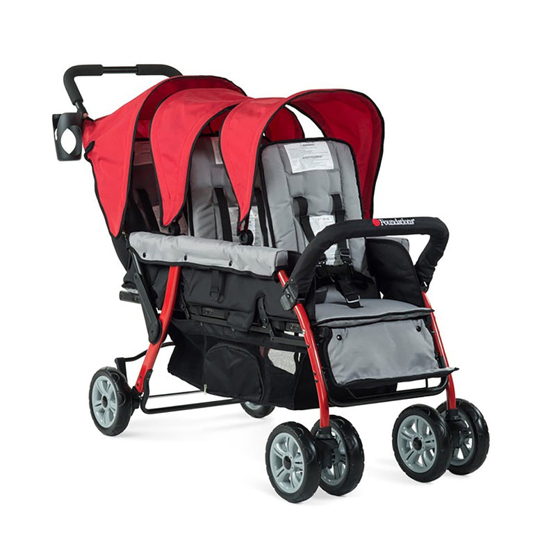 double stroller red Foundations Trio Sport Triple Tandem Stroller