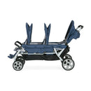 Gaggle Jamboree 6-Seat Large Family or Child Care Center Stroller with Canopy by Foundations - Navy/Gray