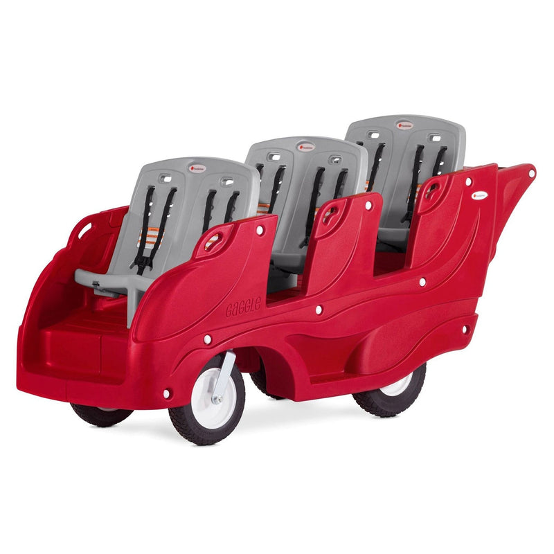 Gaggle Parade 6 Multi-Passenger Child Care Center Buggy with Soft-Stop Brake by Foundations - Red/Gray