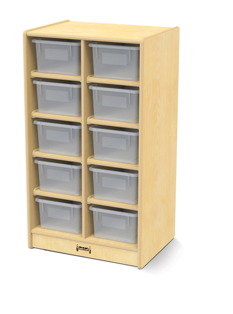 Jonti-Craft 10 Cubbie-Tray Mobile Unit - with Clear Trays
