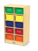 Jonti-Craft 10 Cubbie-Tray Mobile Unit - with Colored Trays