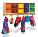 Jonti-Craft 10 Section Wall Mount Coat Locker - with Colored Trays