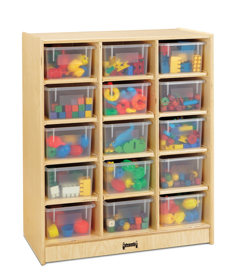 Jonti-Craft 15 Cubbie-Tray Mobile Unit – with Clear Trays