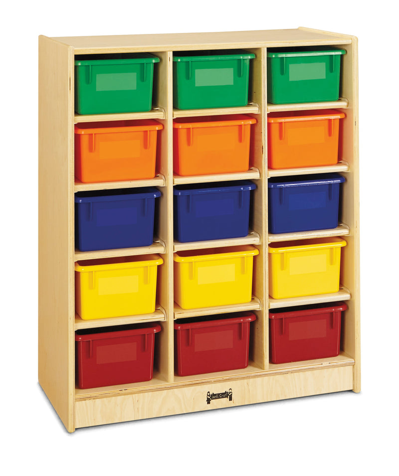 Jonti-Craft 15 Cubbie-Tray Mobile Unit – with Clear Trays