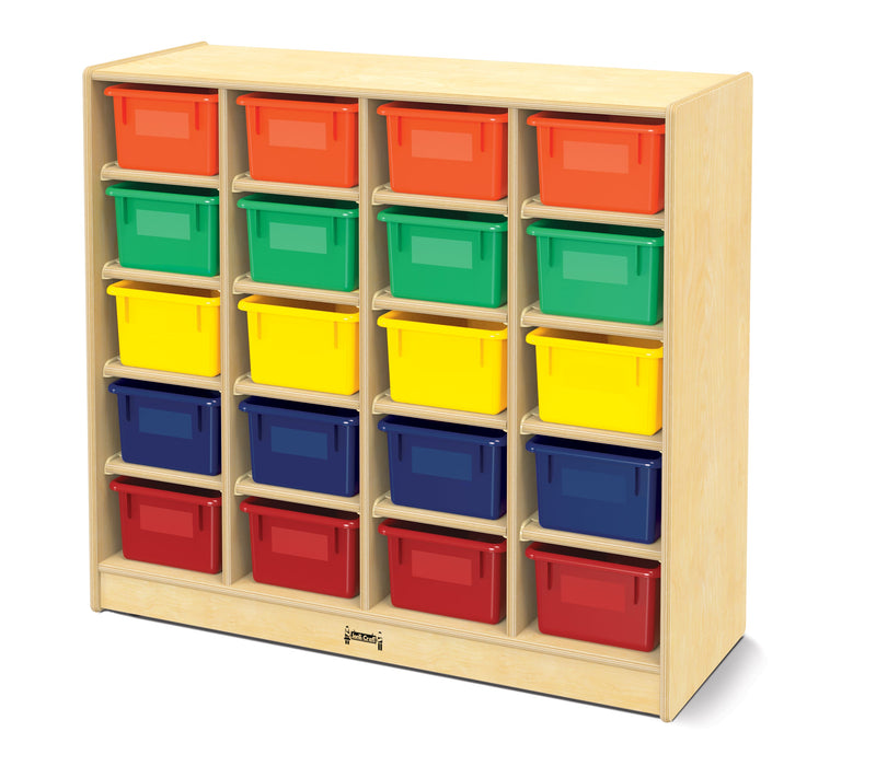 Jonti-Craft 20 Cubbie-Tray Mobile Unit - with Colored Trays