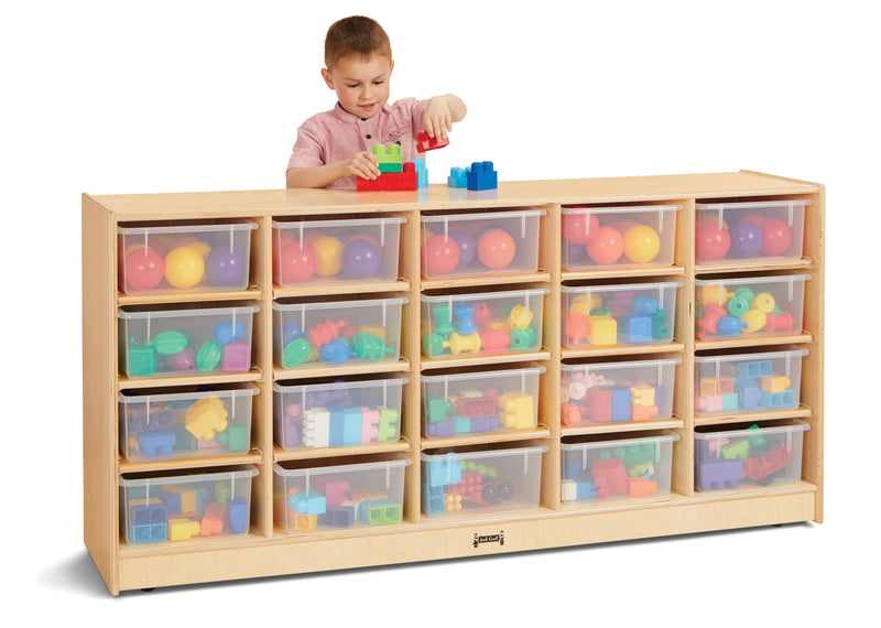 Jonti-Craft 20 Tub Mobile Storage - with Clear Tubs