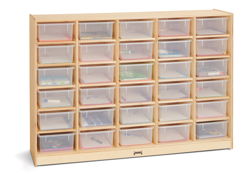 Jonti-Craft 30 Tub Mobile Storage - with Clear Tubs