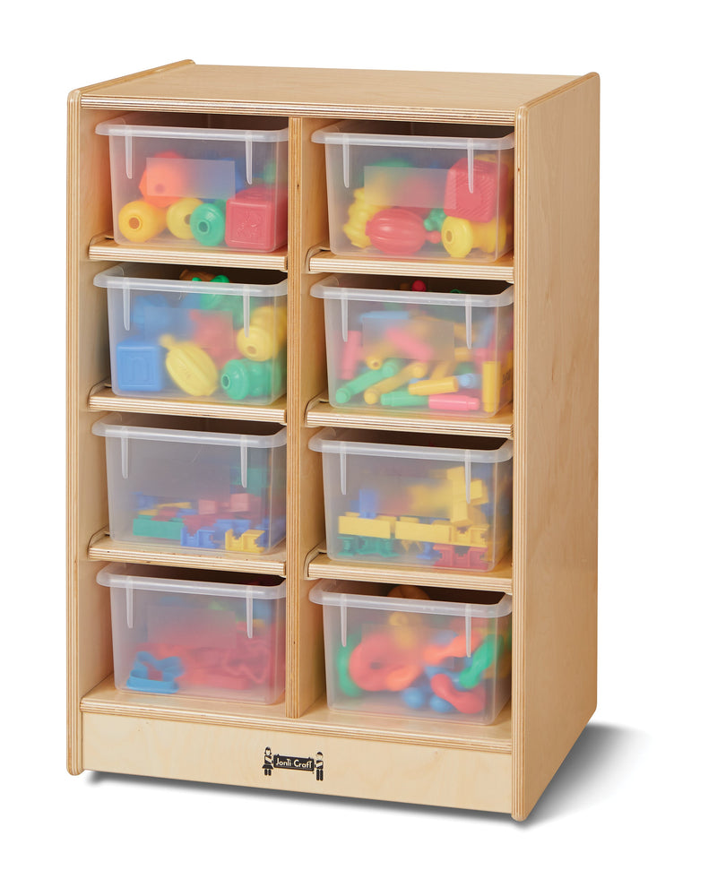 Jonti-Craft 8 Cubbie-Tray Mobile Unit - with Clear Trays