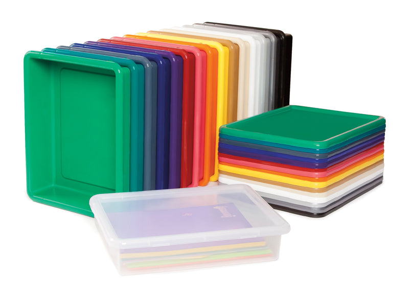 Jonti-Craft Adjustable Combo Mobile Straight-Shelf - with colored Paper-Trays