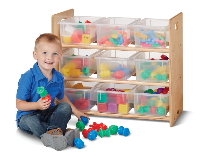 Jonti-Craft Cubbie-Tray Storage Rack - with Clear Cubbie-Trays