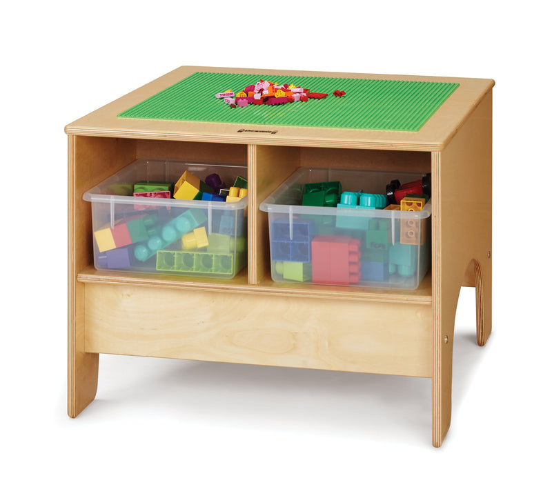 Jonti-Craft KYDZ Building Table - Traditional Brick Compatible - with Colored Tubs