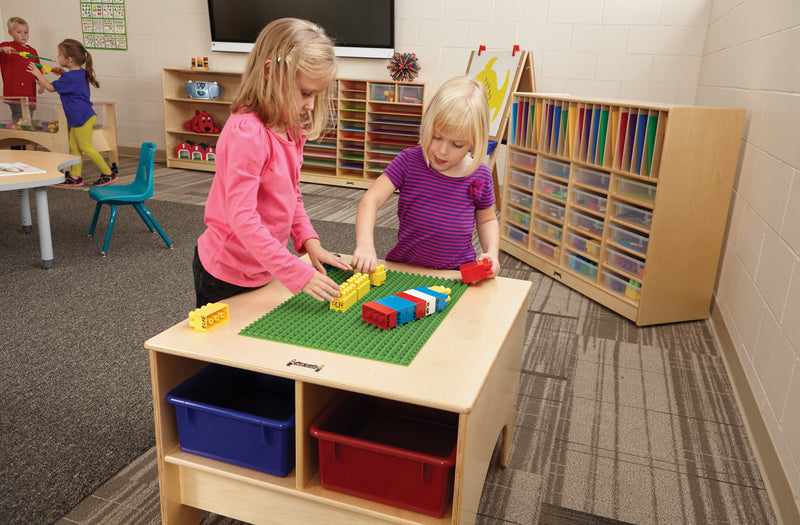 Jonti-Craft KYDZ Building Table - Traditional Brick Compatible - with Colored Tubs