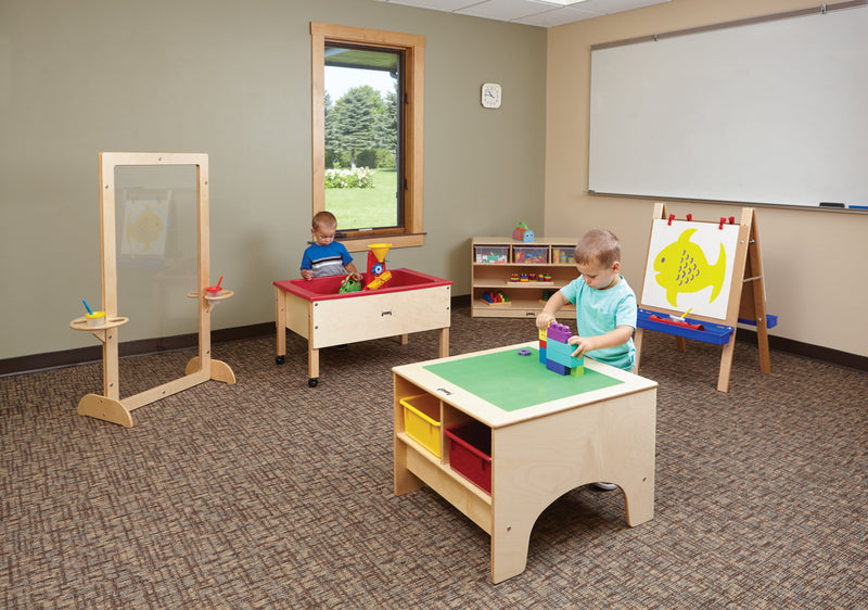 Jonti-Craft KYDZ Building Table - Traditional Brick Compatible - with Colored Tubs
