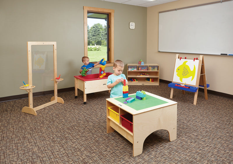 Jonti-Craft KYDZ Building Table - Traditional Brick Compatible - with Colored Tubs