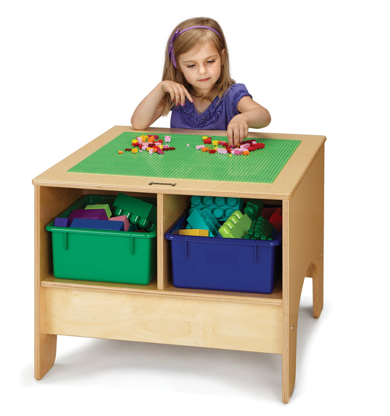Jonti-Craft KYDZ Building Table - Traditional Brick Compatible - with Colored Tubs