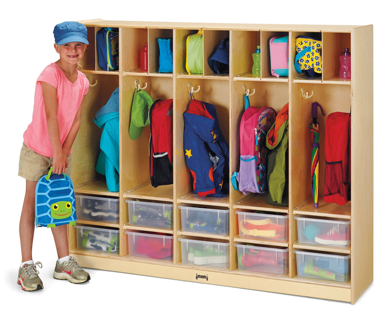 Jonti-Craft Large Locker Organizer – with 10 Colored Tubs