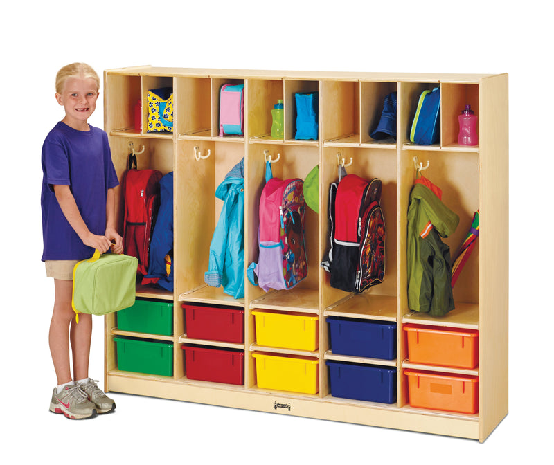 Jonti-Craft Large Locker Organizer – with 10 Colored Tubs