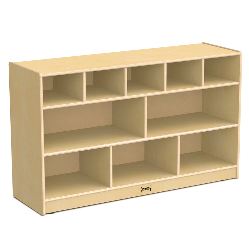 Jonti-Craft Low Combo Mobile Storage Unit - with Colored Bins