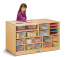 Jonti-Craft Mobile Twin Storage Island - with Clear Trays