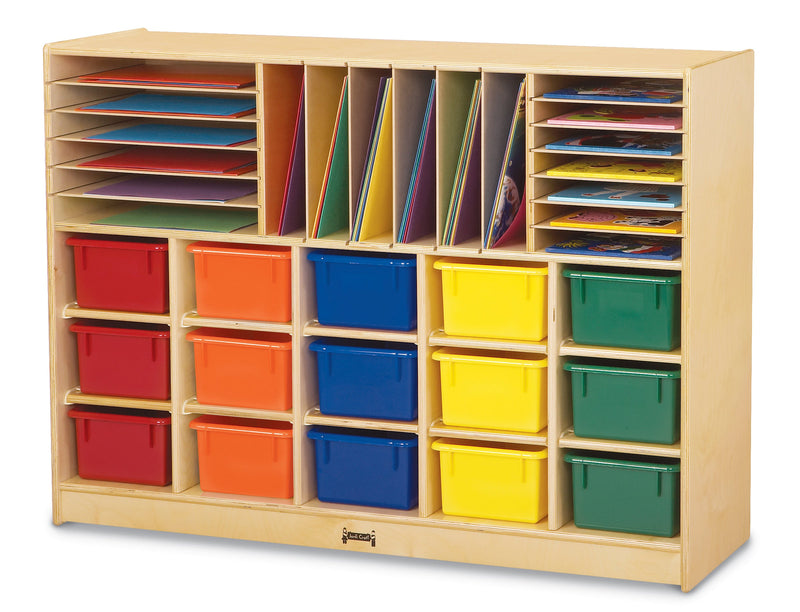 Jonti-Craft Sectional Cubbie-Tray Mobile Unit - with Clear Trays