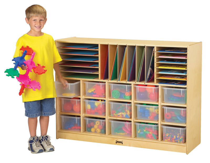 Jonti-Craft Sectional Cubbie-Tray Mobile Unit - with Colored Trays
