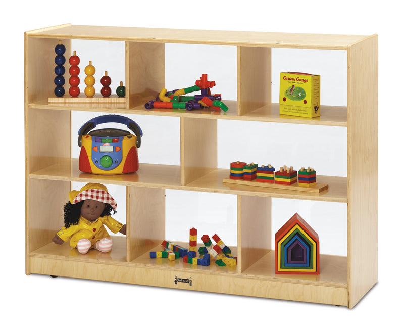 Jonti-Craft Super-Sized Single Mobile Storage Unit - See-Thru Back