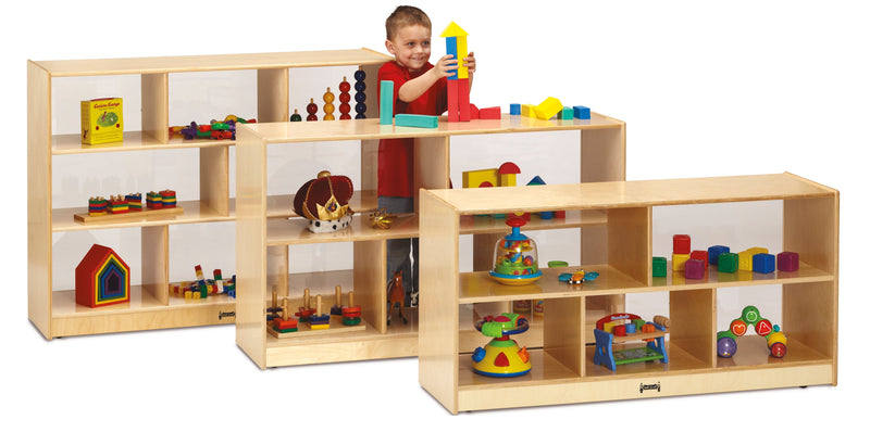 Jonti-Craft Super-Sized Single Mobile Storage Unit - See-Thru Back