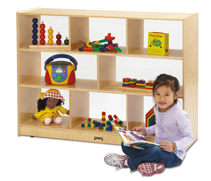 Jonti-Craft Super-Sized Single Mobile Storage Unit - See-Thru Back