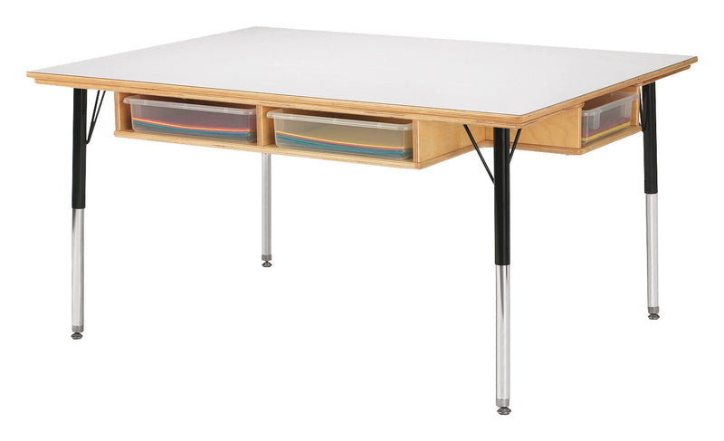 Jonti-Craft Table with Storage - 15" - 24" Ht - with Clear Paper-Trays