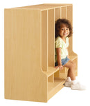 Jonti-Craft Toddler 5 Section Coat Locker with Step - with Clear Cubbie-Trays