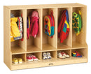 Jonti-Craft Toddler 5 Section Coat Locker with Step - without Cubbie-Trays