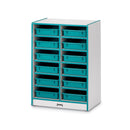 Rainbow Accents 12 Paper-Tray Mobile Storage - with Paper-Trays - Teal