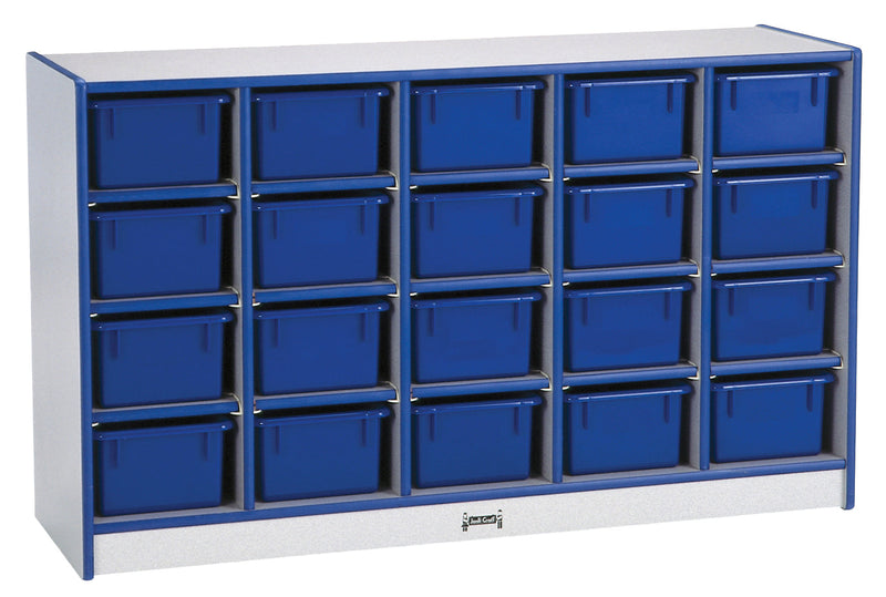 Rainbow Accents 20 Cubbie-Tray Mobile Storage - without Trays - Blue