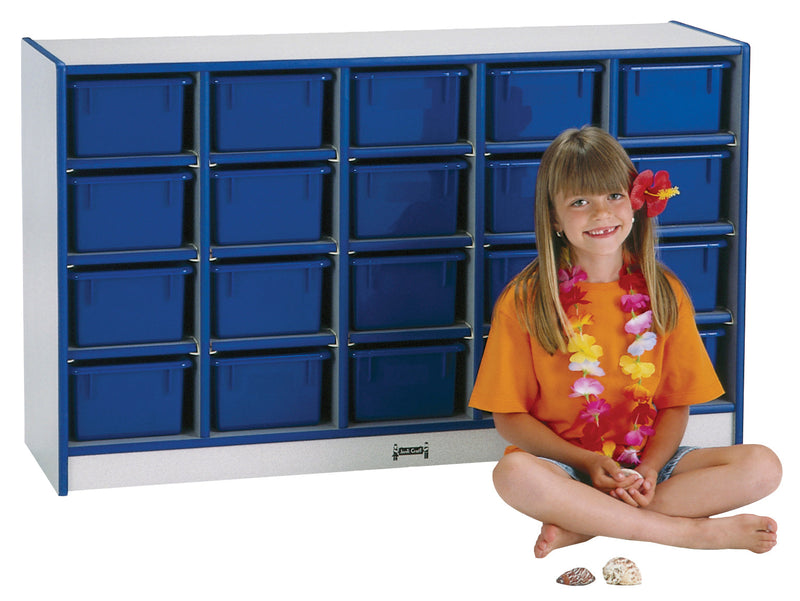 Rainbow Accents 20 Cubbie-Tray Mobile Storage - without Trays - Blue