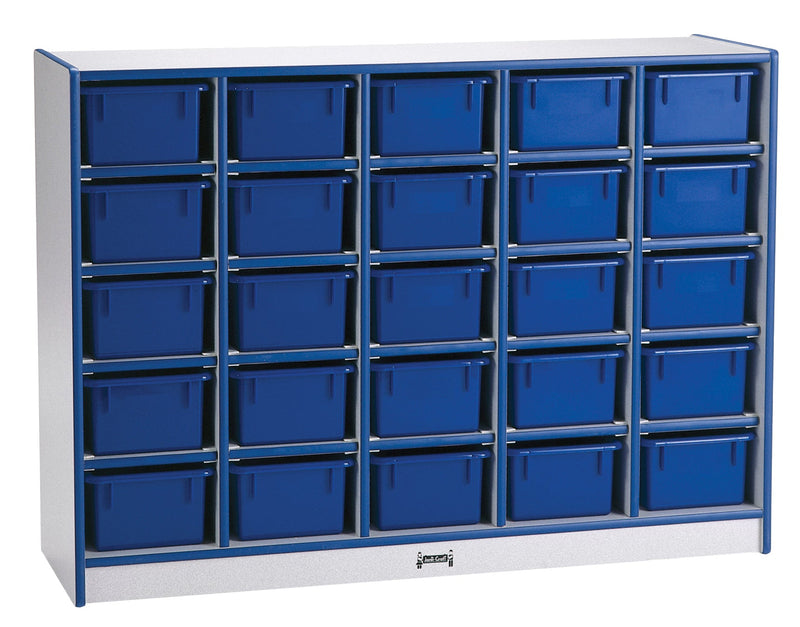 Rainbow Accents 25 Cubbie-Tray Mobile Storage - with Trays - Navy