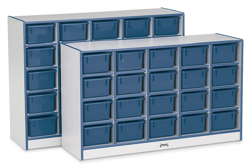 Rainbow Accents 25 Cubbie-Tray Mobile Storage - with Trays - Navy