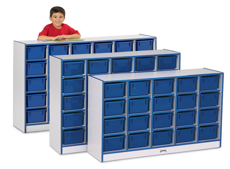 Rainbow Accents 25 Cubbie-Tray Mobile Storage - with Trays - Navy