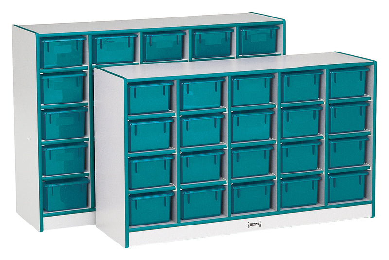 Rainbow Accents 25 Cubbie-Tray Mobile Storage - without Trays - Teal