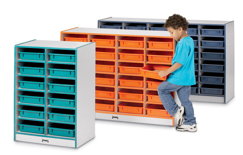 Rainbow Accents 30 Paper-Tray Mobile Storage - with Paper-Trays - Blue