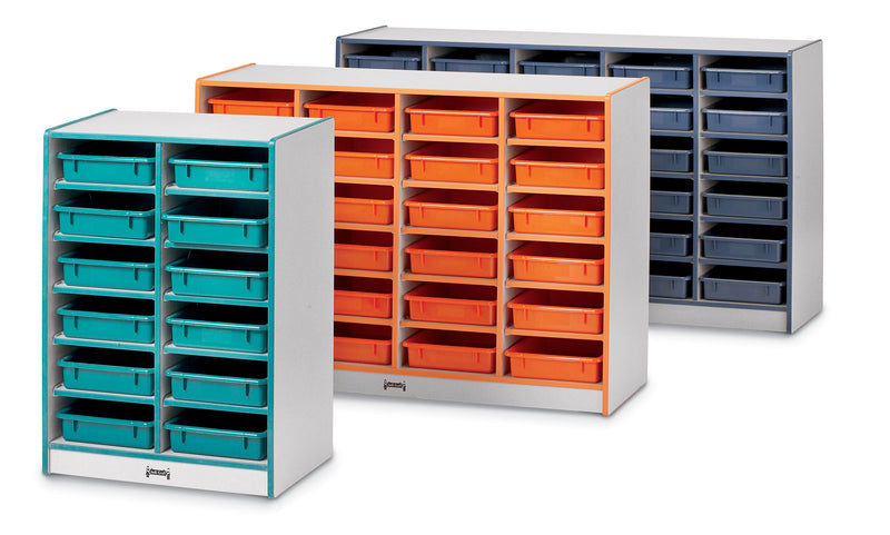Rainbow Accents 30 Paper-Tray Mobile Storage - with Paper-Trays - Blue
