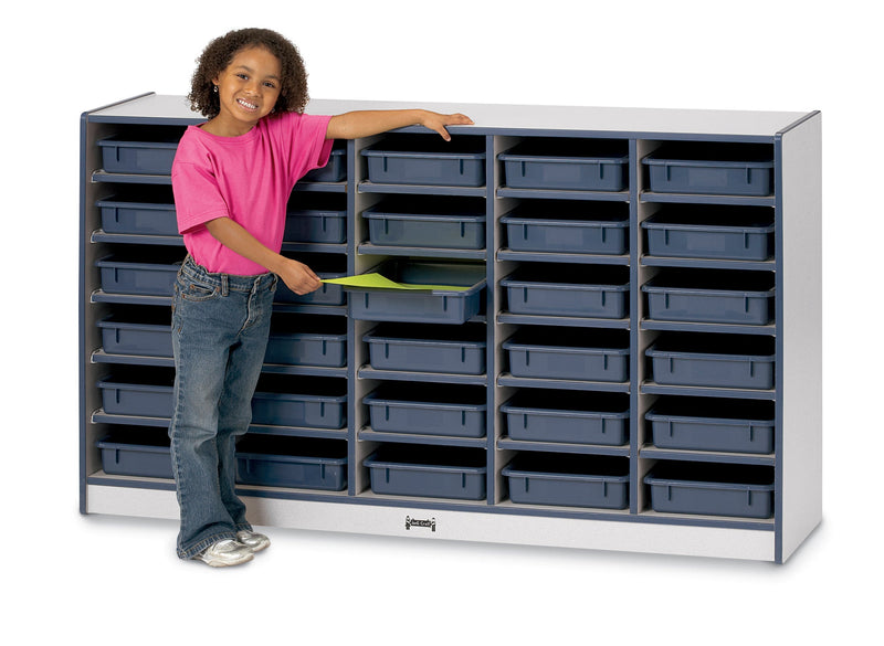 Rainbow Accents 30 Paper-Tray Mobile Storage - with Paper-Trays - Blue