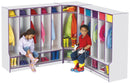 Rainbow Accents 5 Section Coat Locker with Step - Navy